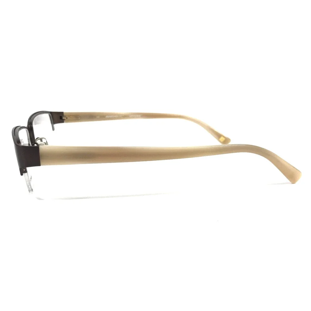 Marchon NYC Eyeglasses Frames SUTTON 210 Satin Brown Horn Half Rim 53-17-140